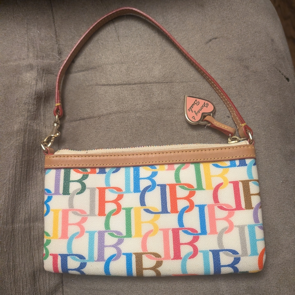 Y2K Dooney & Bourke White Multicolore Wristlet